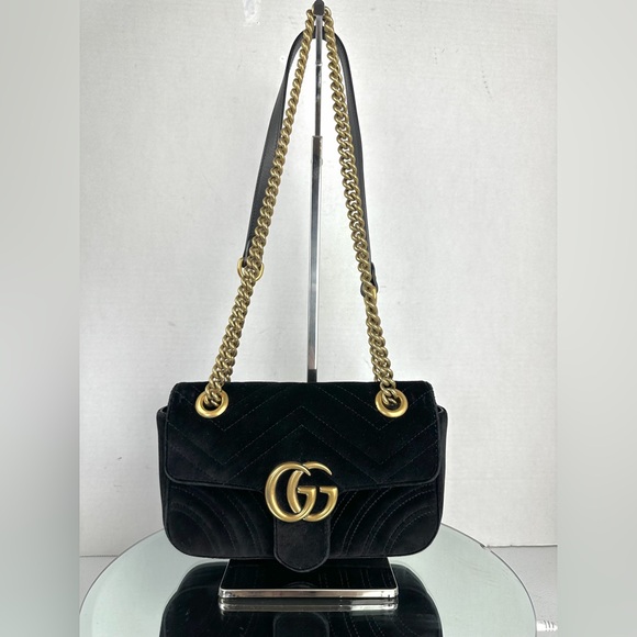 GUCCI GG Marmont velvet small bag Black - Picture 16 of 17